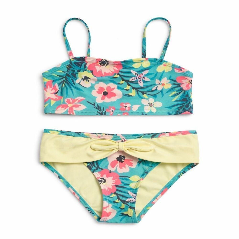 Tommy Bahama Girls Bikini Set Size 5 Tropical Floral Blue Pink Swimwear